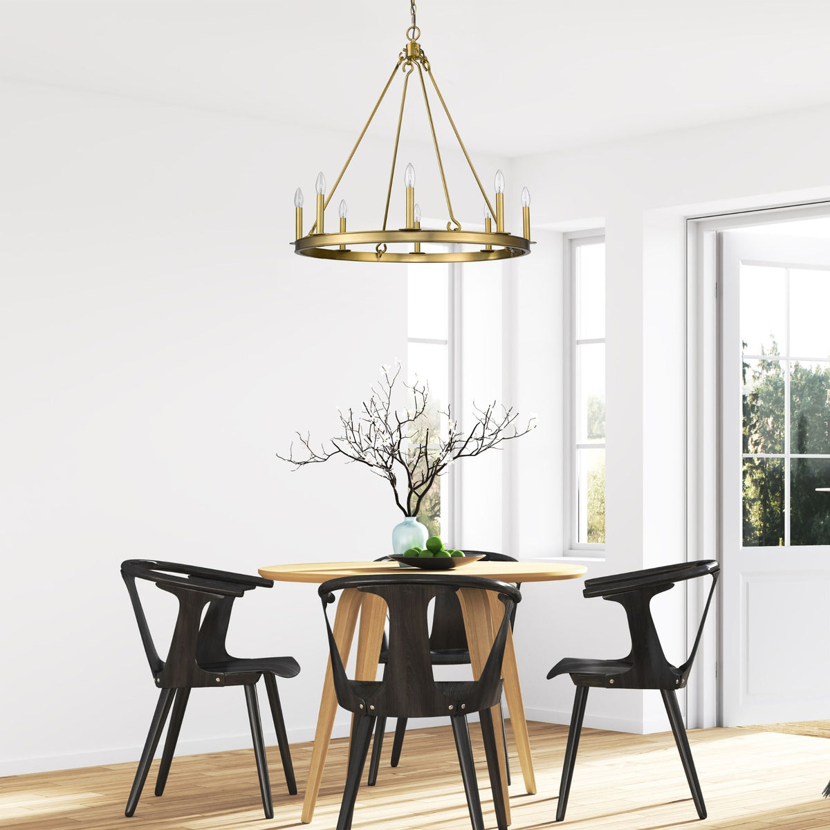Barclay 8 Light Chandelier Olde Brass