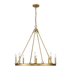 Barclay 8 Light Chandelier Olde Brass