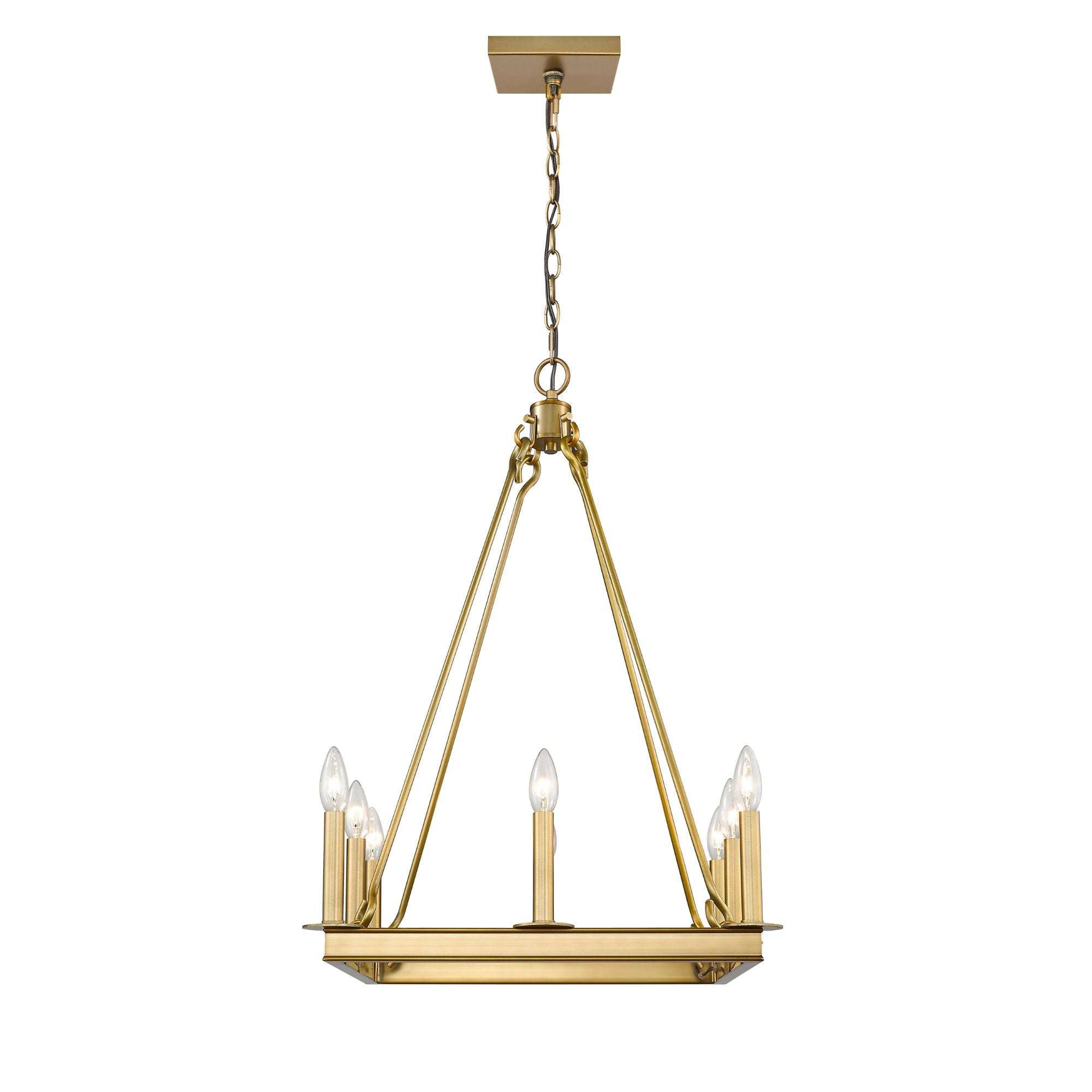 Barclay 8 Light Chandelier Olde Brass
