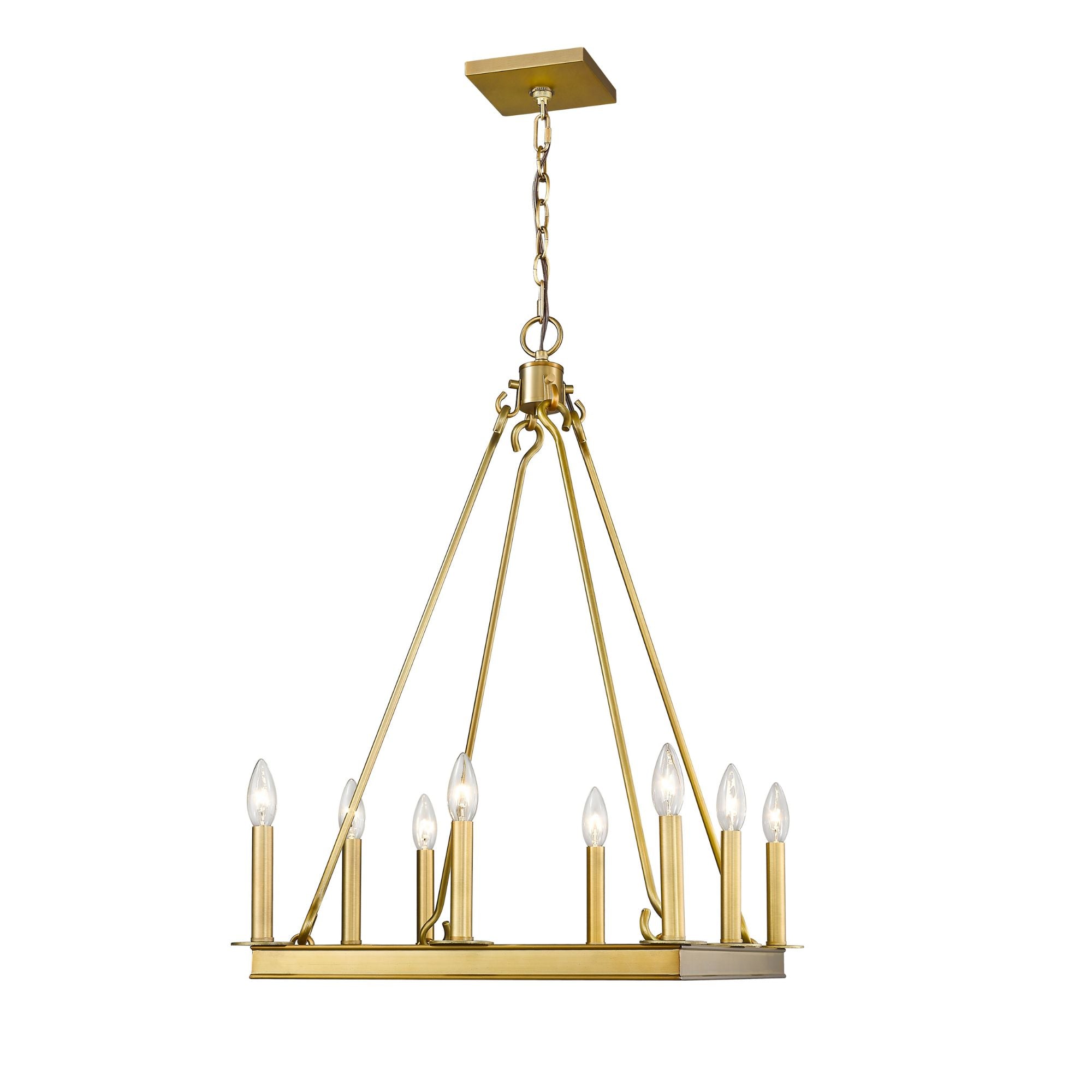 Barclay 8 Light Chandelier Olde Brass