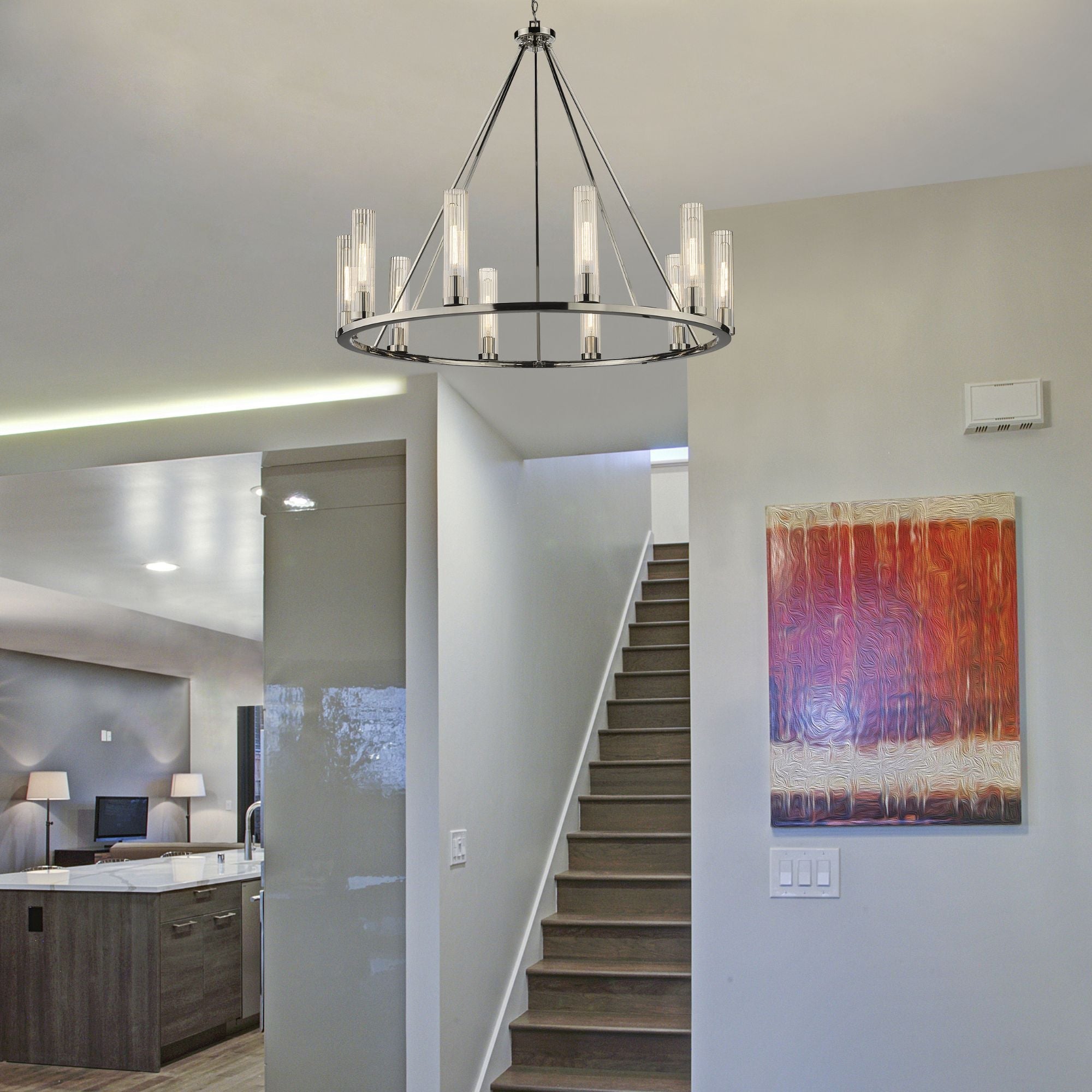 Beau 10 Light Chandelier Polished Nickel