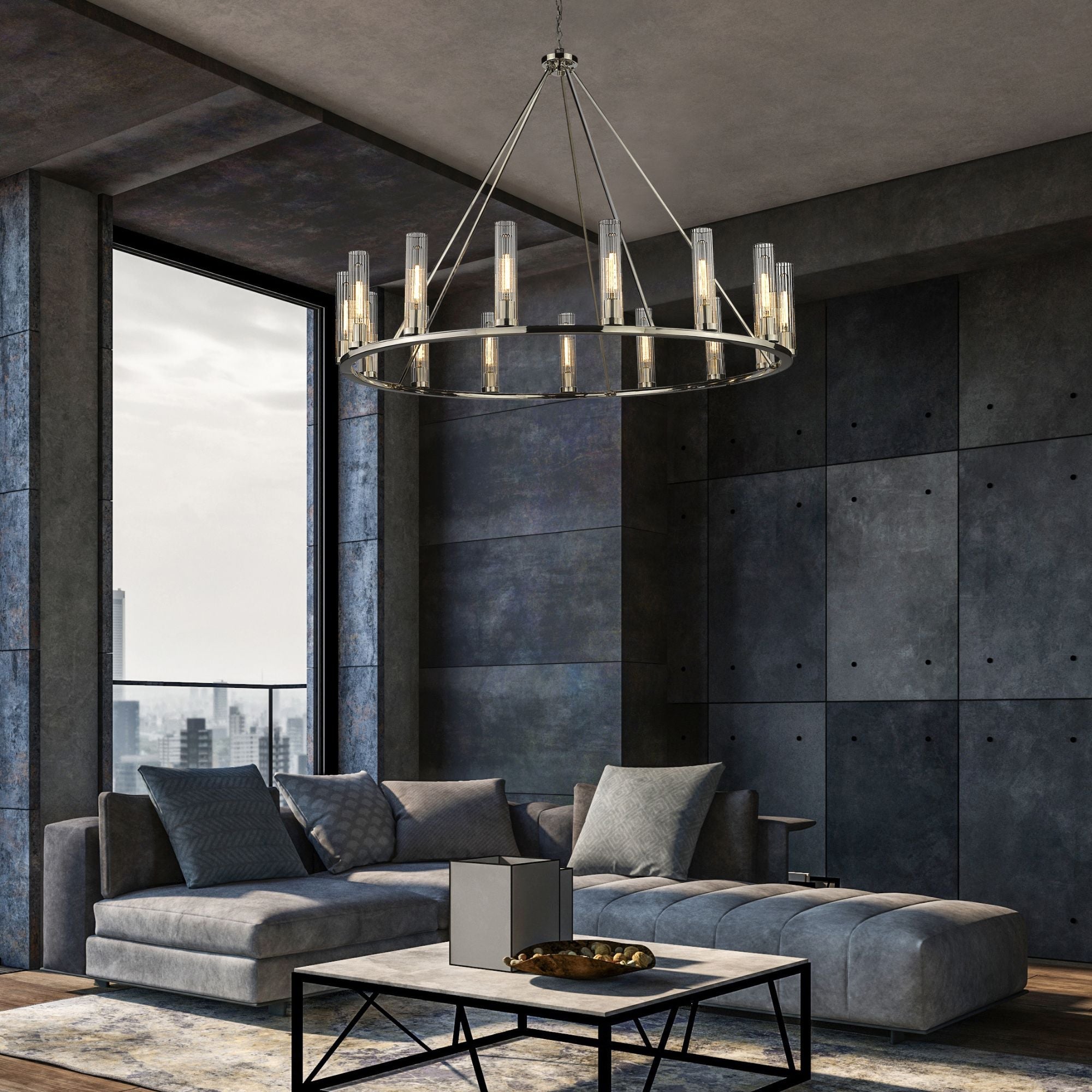Beau 15 Light Chandelier Polished Nickel