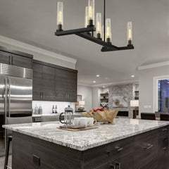 Beau 7 Light Linear Chandelier Bronze