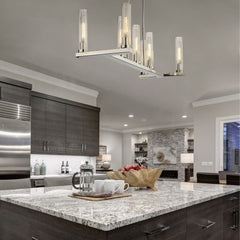 Beau 7 Light Linear Chandelier Polished Nickel