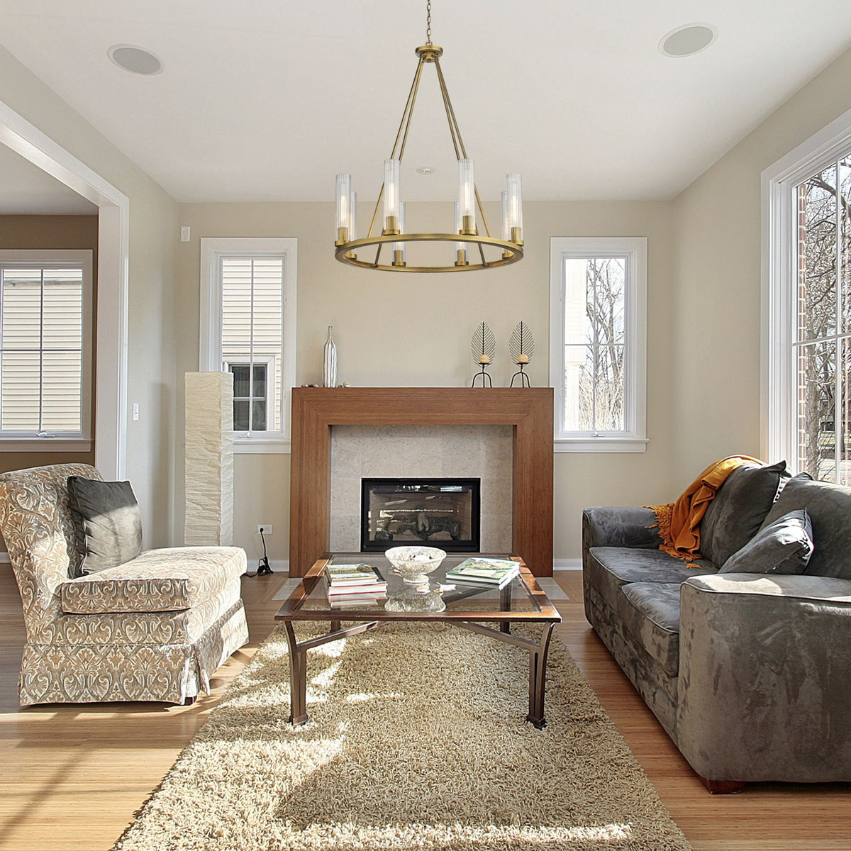 Beau 8 Light Chandelier Rubbed Brass