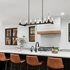 Beau 9 Light Linear Chandelier Bronze