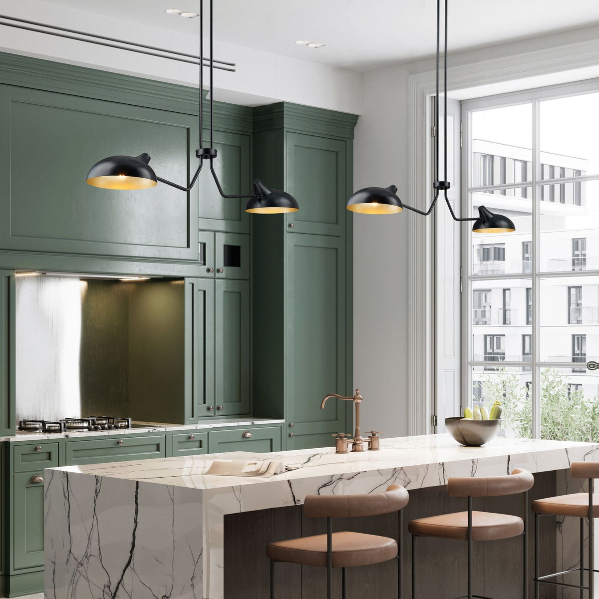 Bellamy 2 Light Linear Chandelier Matte Black
