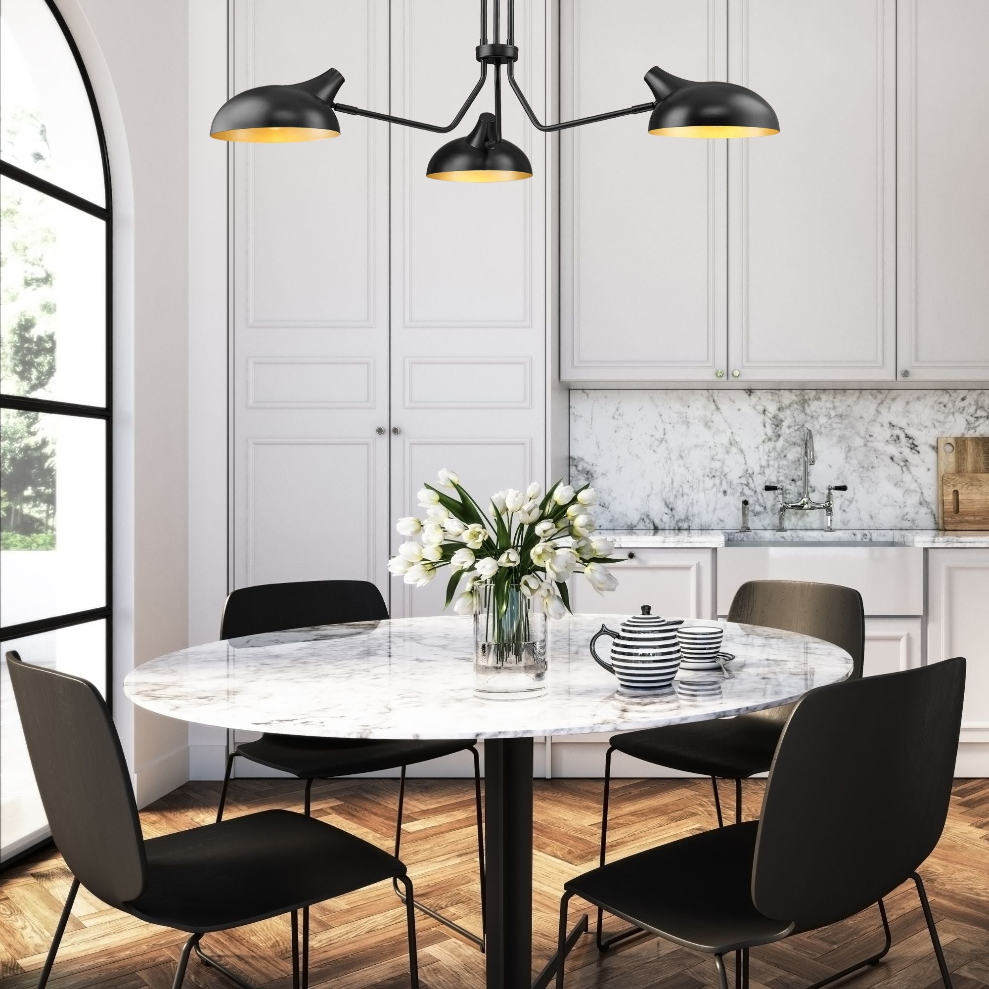 Bellamy 3 Light Chandelier Matte Black