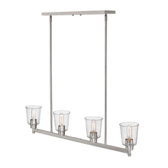 Bohin 4 Light Linear Chandelier Brushed Nickel