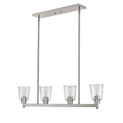 Bohin 4 Light Linear Chandelier Brushed Nickel