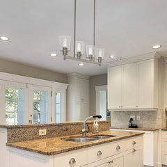Bohin 4 Light Linear Chandelier Brushed Nickel