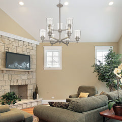 Bohin 9 Light Chandelier Brushed Nickel