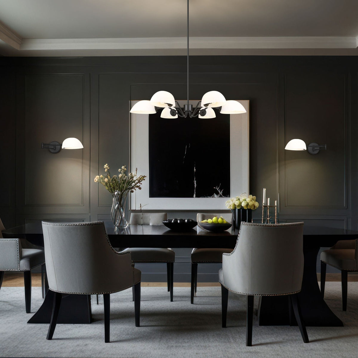 Breton 6 Light Chandelier Matte Black