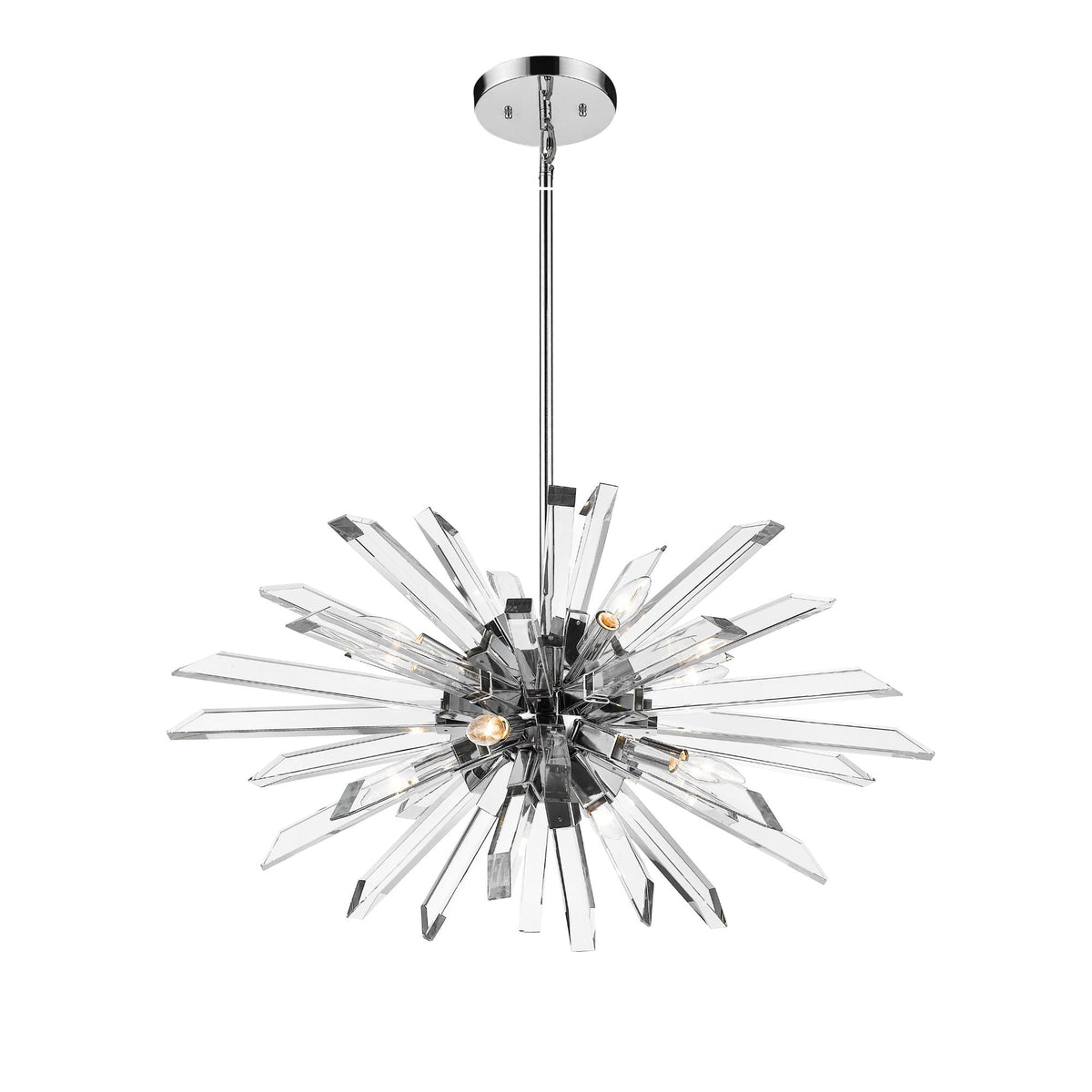Burst 8 Light Chandelier Chrome