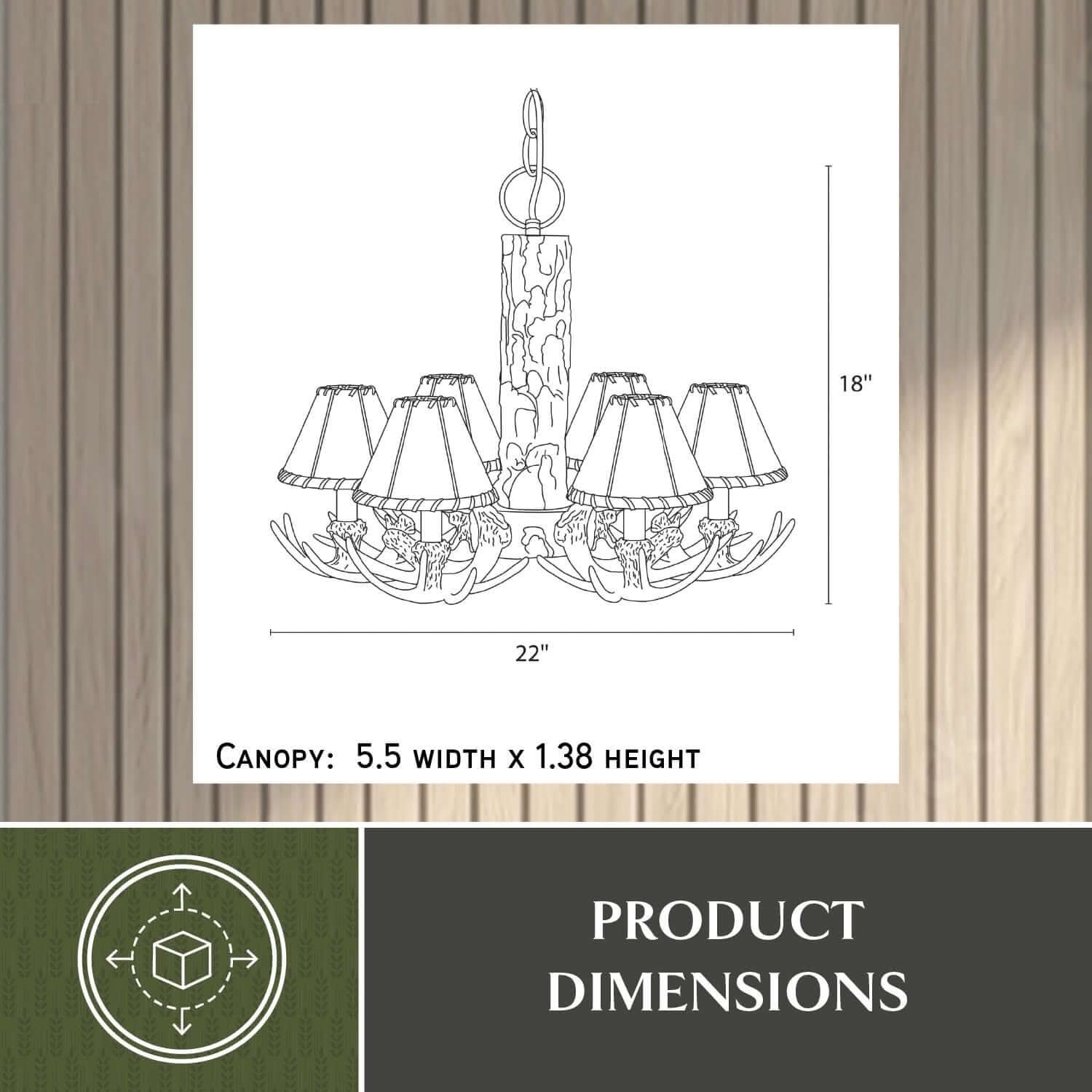 Lodge 6-Light Antler Chandelier