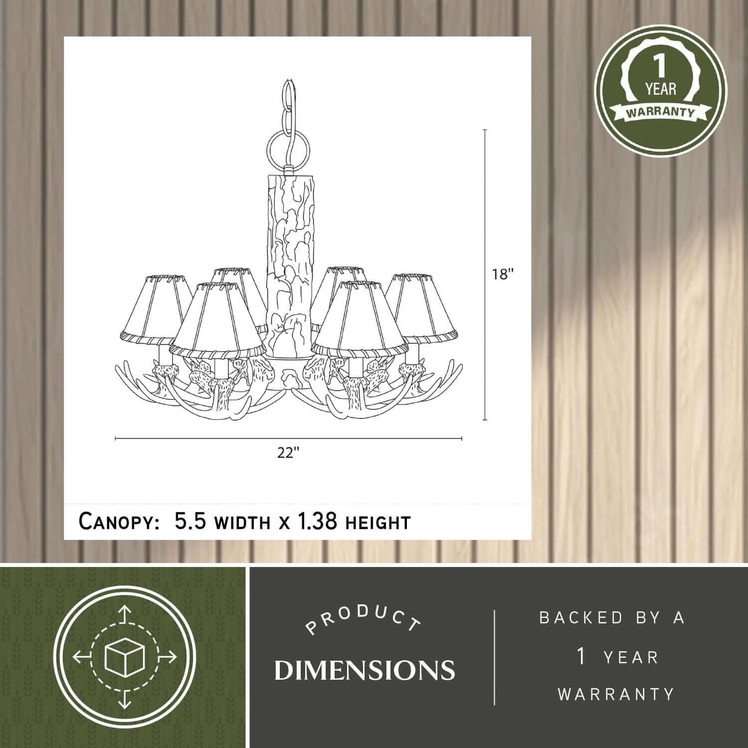Lodge 6-Light Antler Chandelier