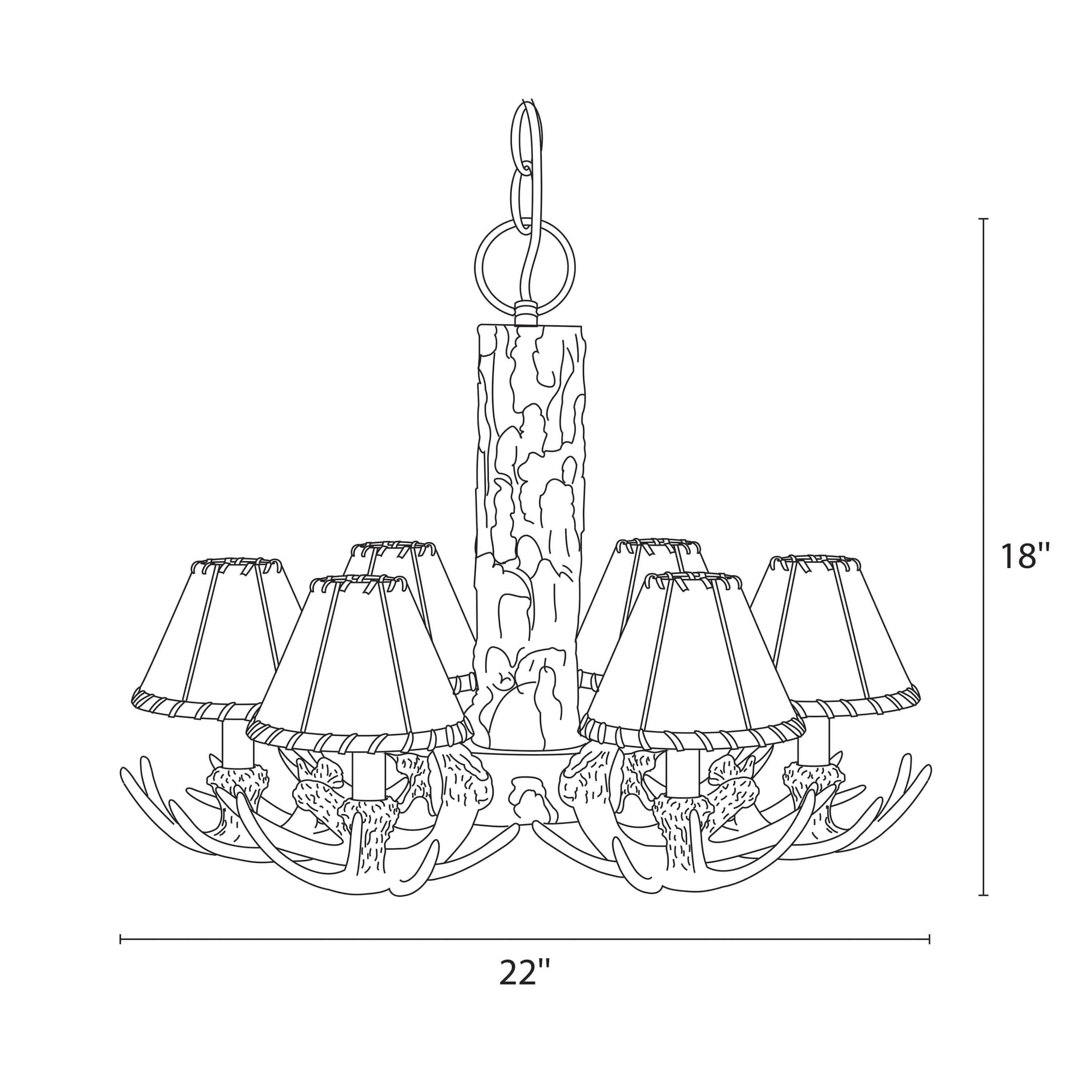 Lodge 6-Light Antler Chandelier