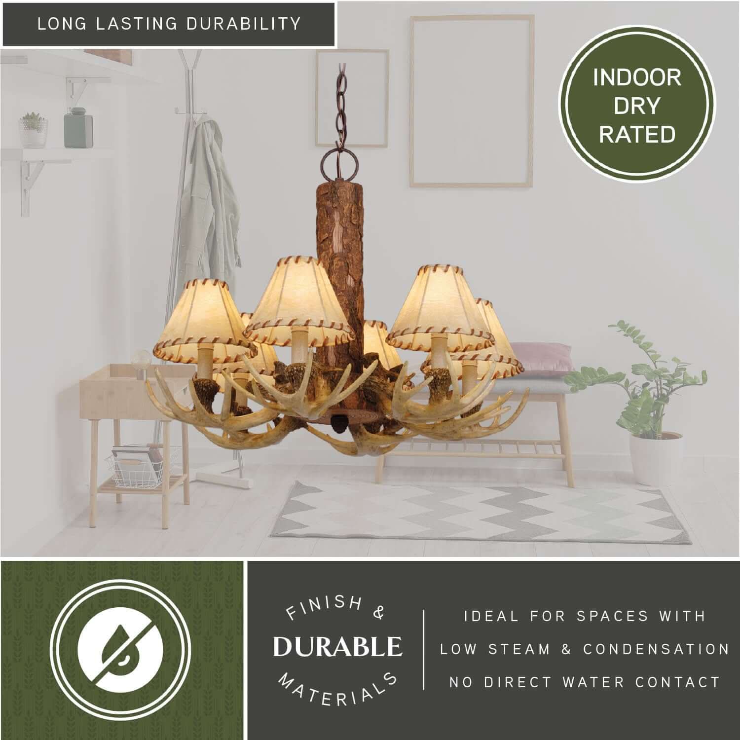Lodge 6-Light Antler Chandelier