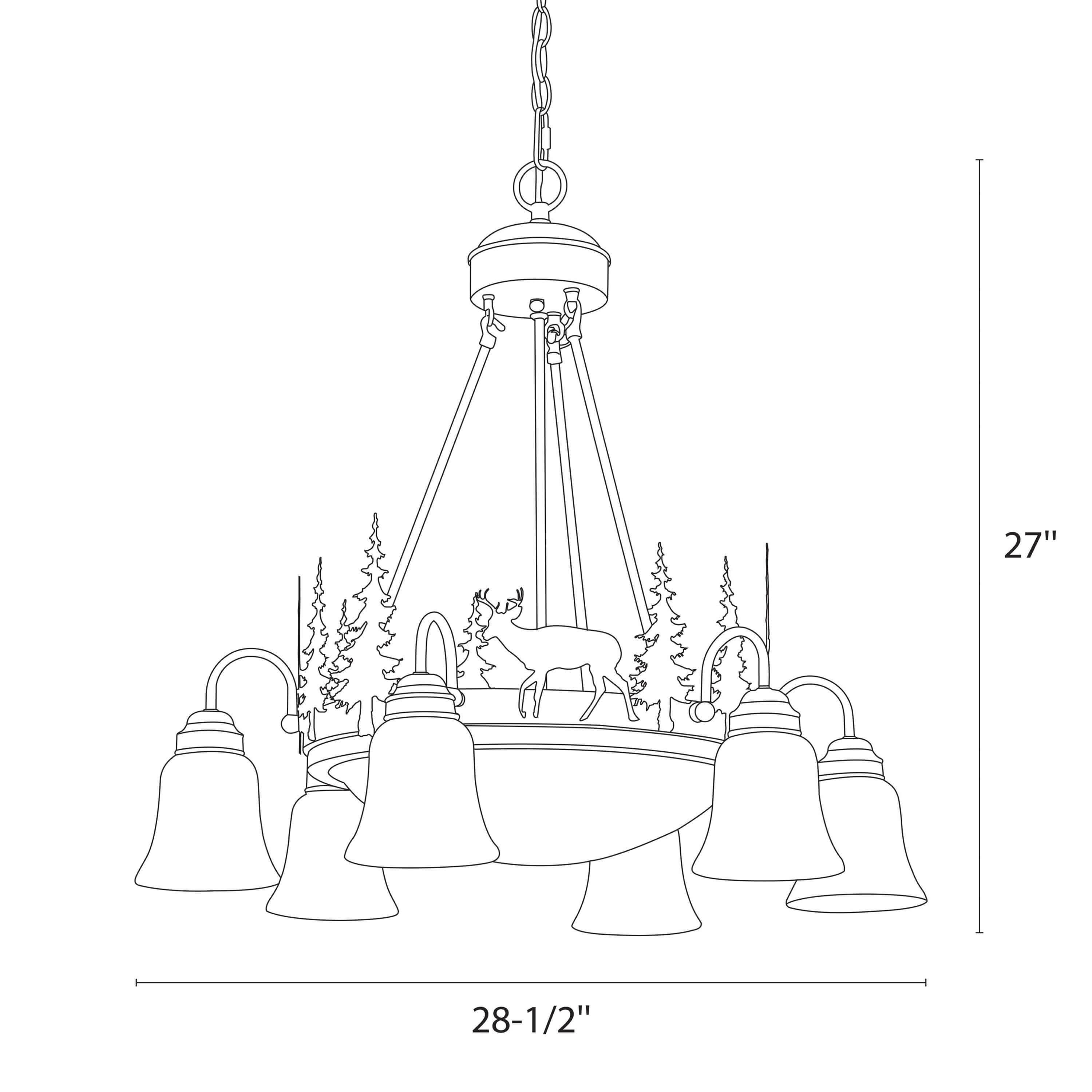 Bryce 9-Light Deer Chandelier