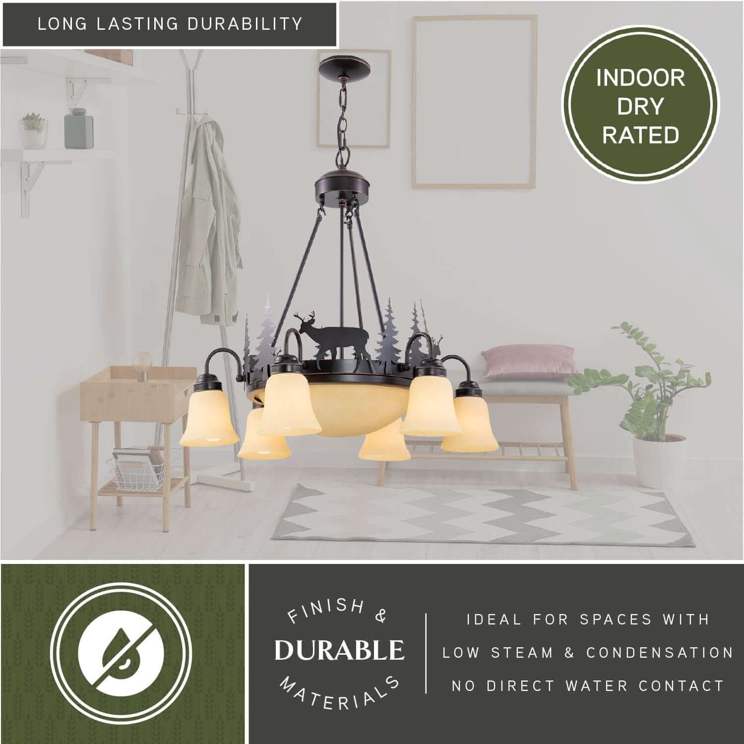 Bryce 9-Light Deer Chandelier