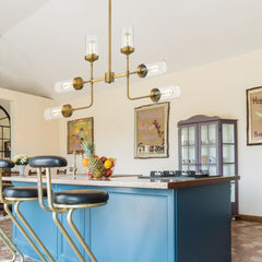 Calliope 6 Light Chandelier Foundry Brass