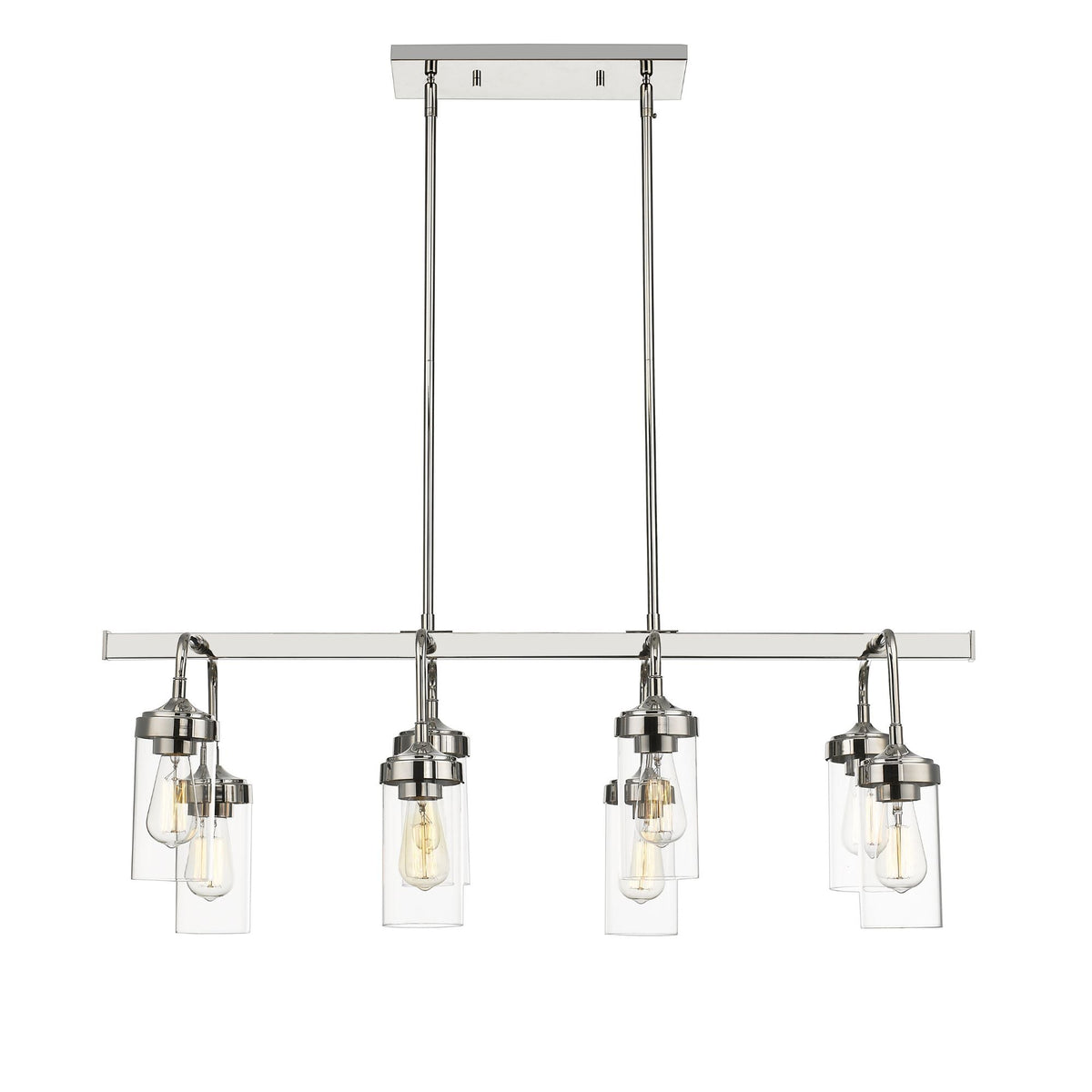 Calliope 8 Light Linear Chandelier Polished Nickel