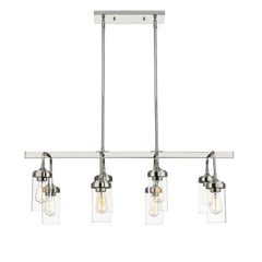 Calliope 8 Light Linear Chandelier Polished Nickel