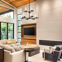 Callista 9 Light Chandelier Matte Black