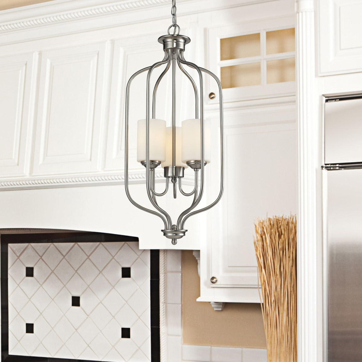 Cardinal 3 Light Chandelier Brushed Nickel