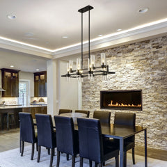 Datus 10 Light Linear Chandelier Matte Black