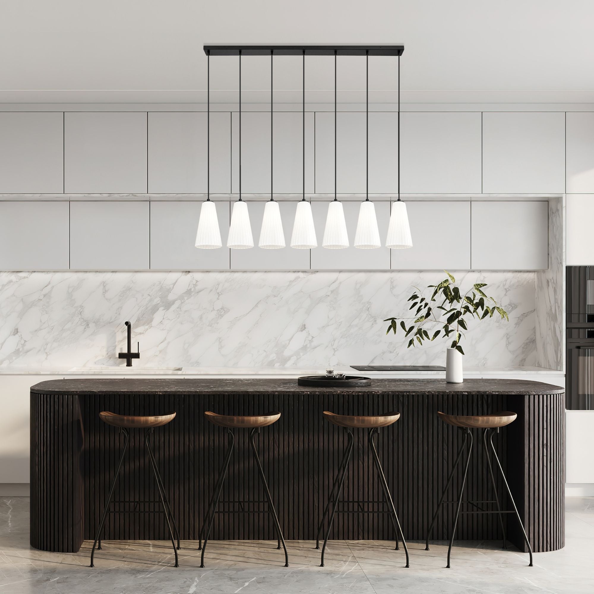 Farrell 7 Light Linear Chandelier Matte Black