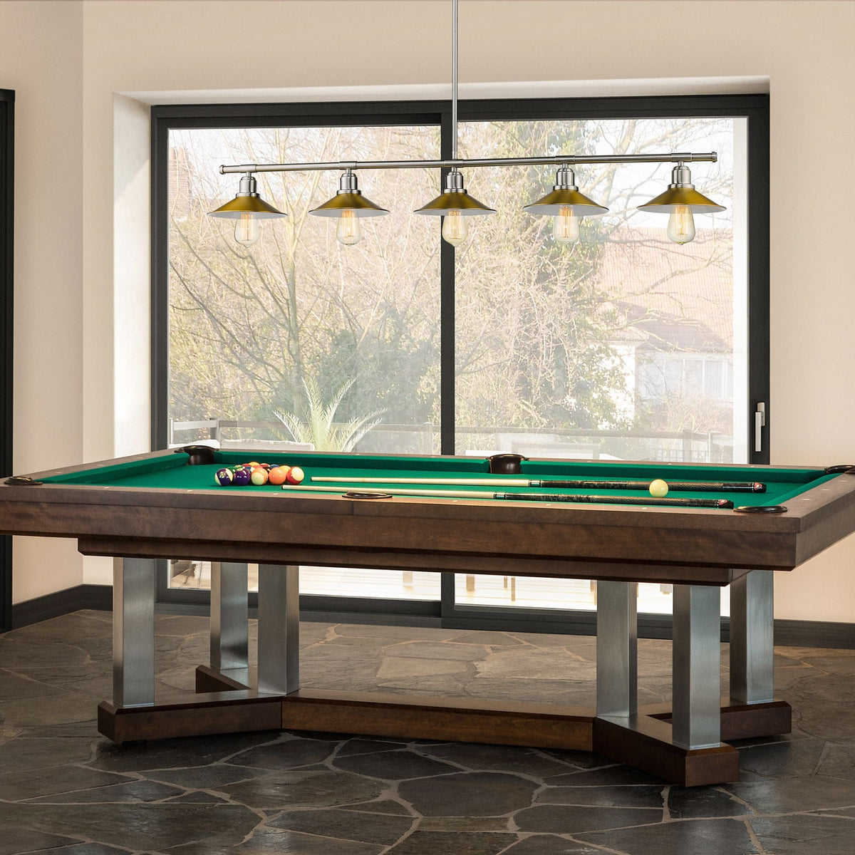 Casa 5 Light Linear Chandelier Brushed Nickel