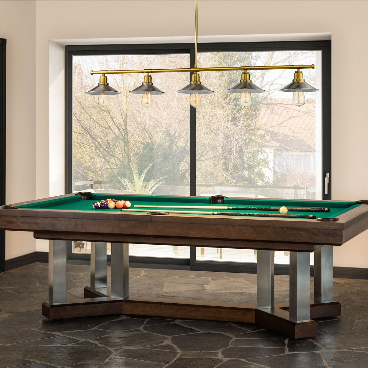 Casa 5 Light Linear Chandelier Foundry Brass