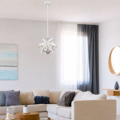 Cavallo 3 Light Chandelier Hammered White + Brushed Nickel