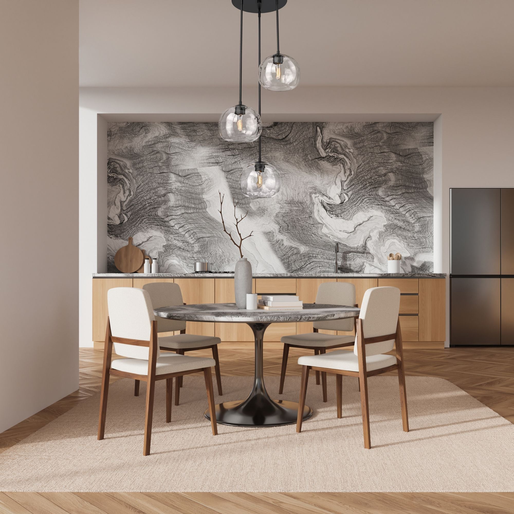 Chloe 3 Light Chandelier Matte Black