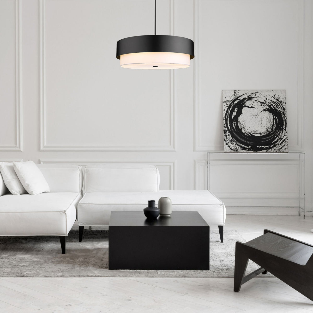 Counterpoint 6 Light Chandelier Matte Black