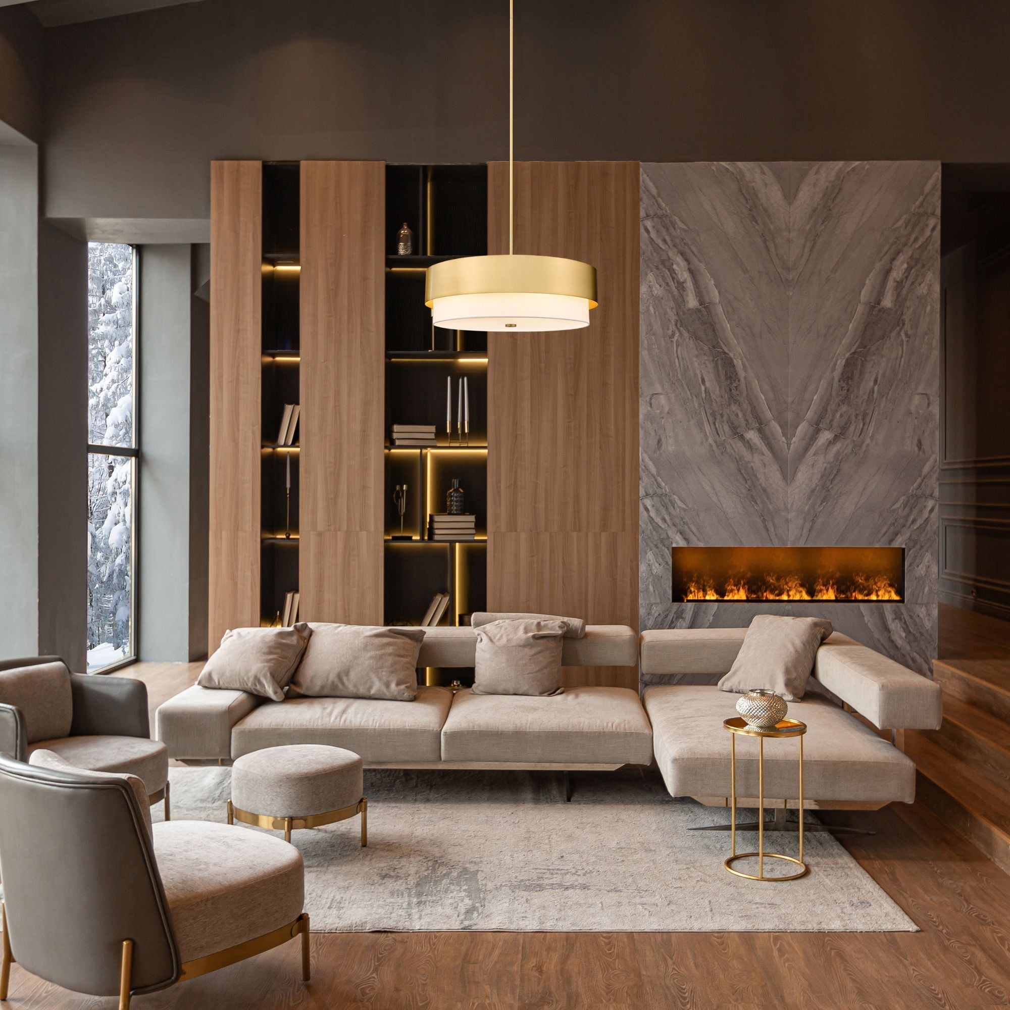Counterpoint 6 Light Chandelier Modern Gold