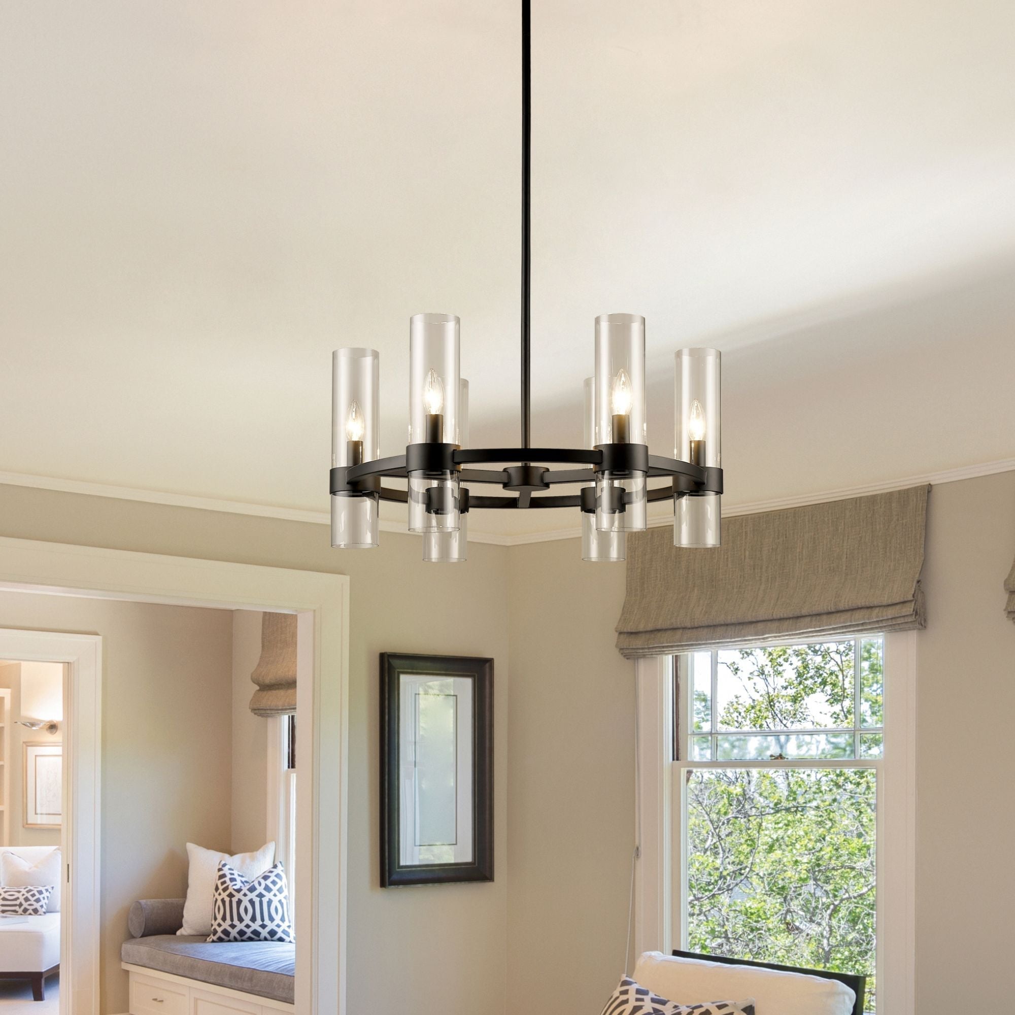 Datus 6 Light Chandelier Matte Black