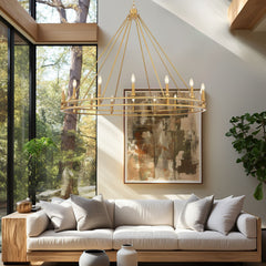 Dennison 16 Light Chandelier Signature Brass