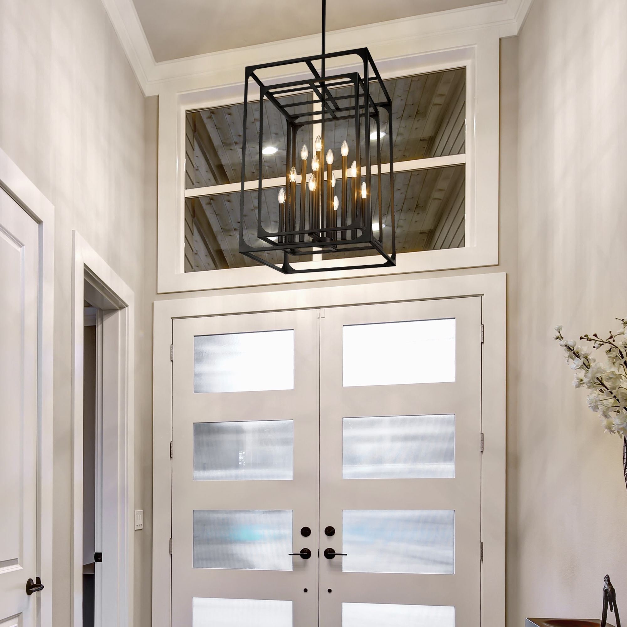 Easton 12 Light Chandelier Matte Black