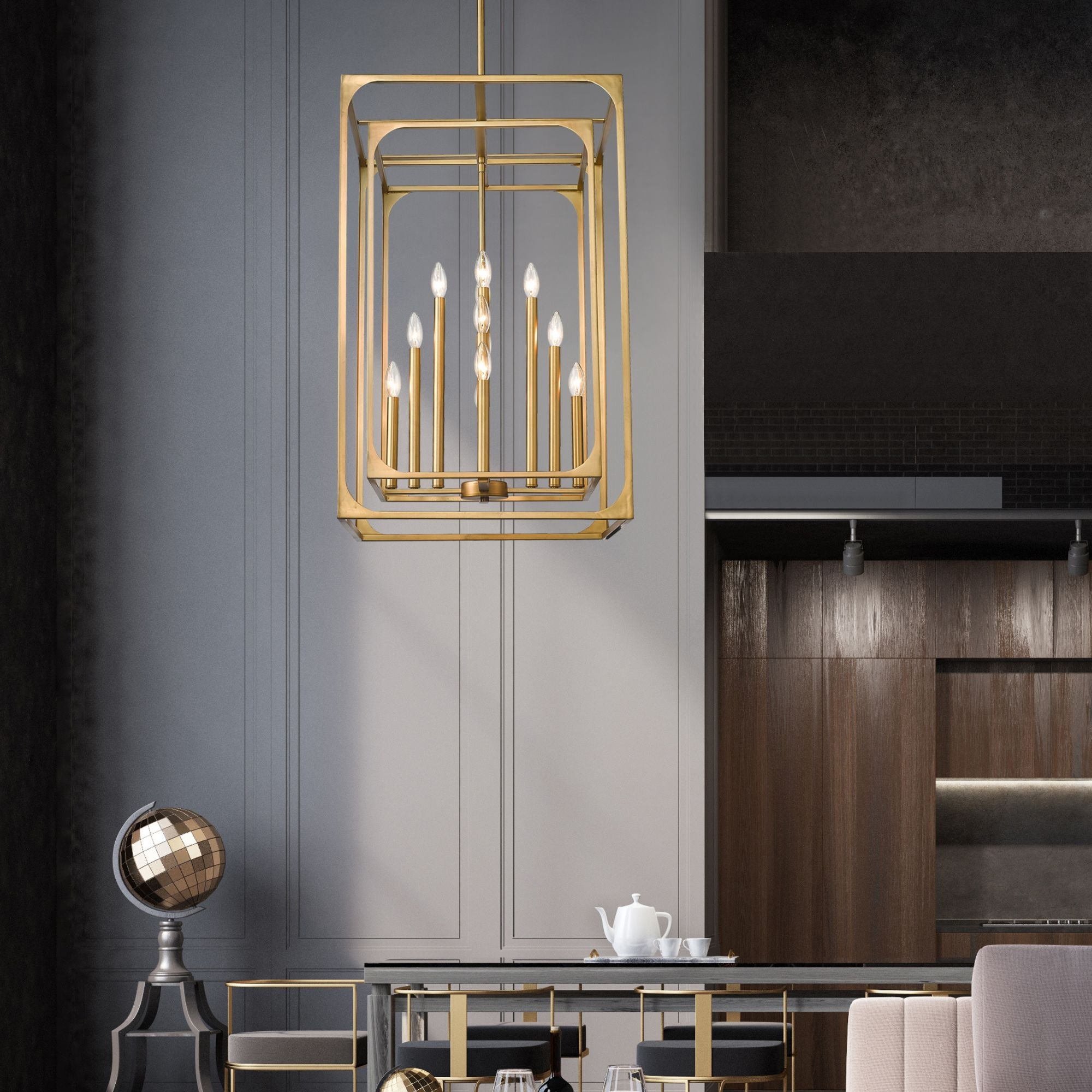 Easton 12 Light Chandelier Rubbed Brass