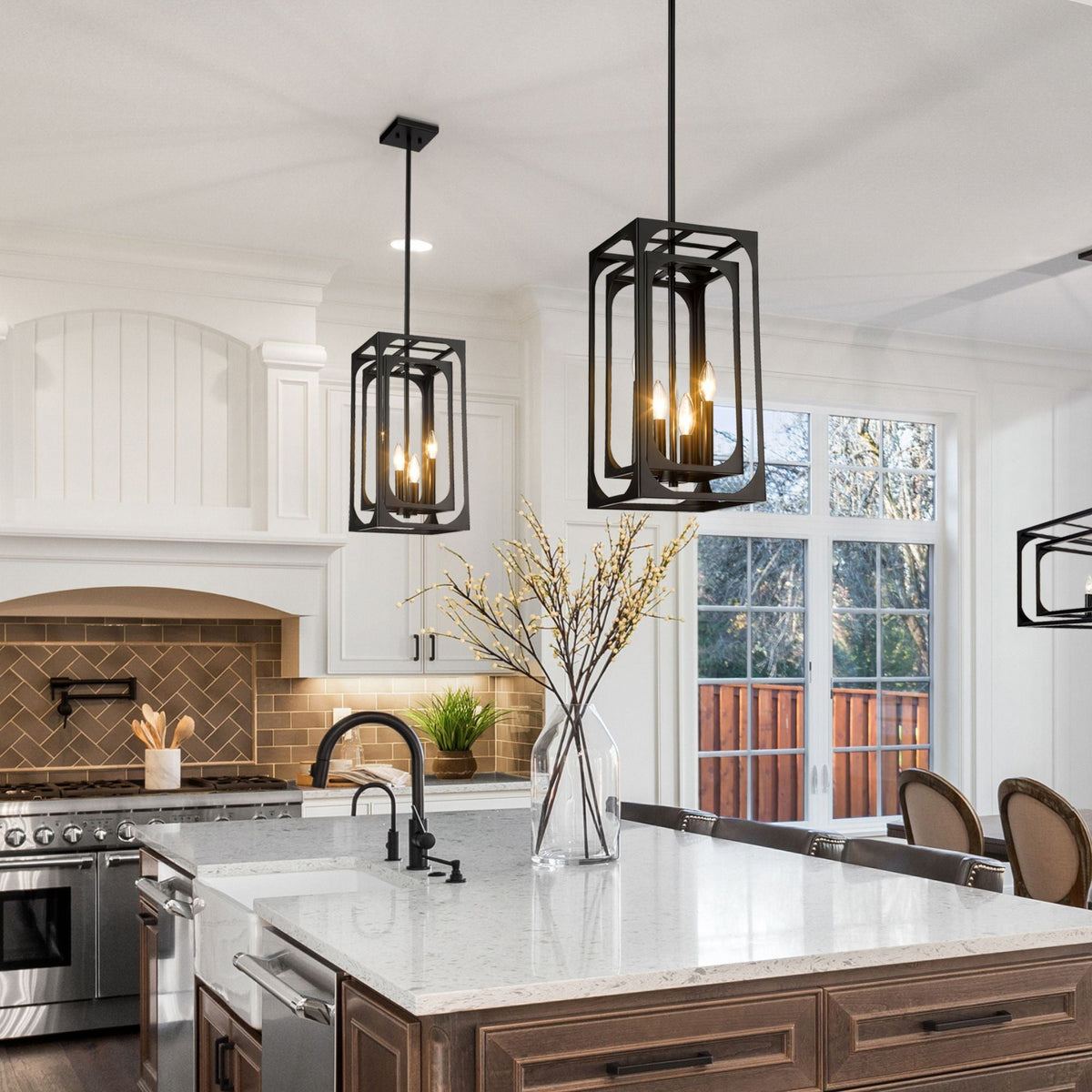 Easton 4 Light Chandelier Matte Black
