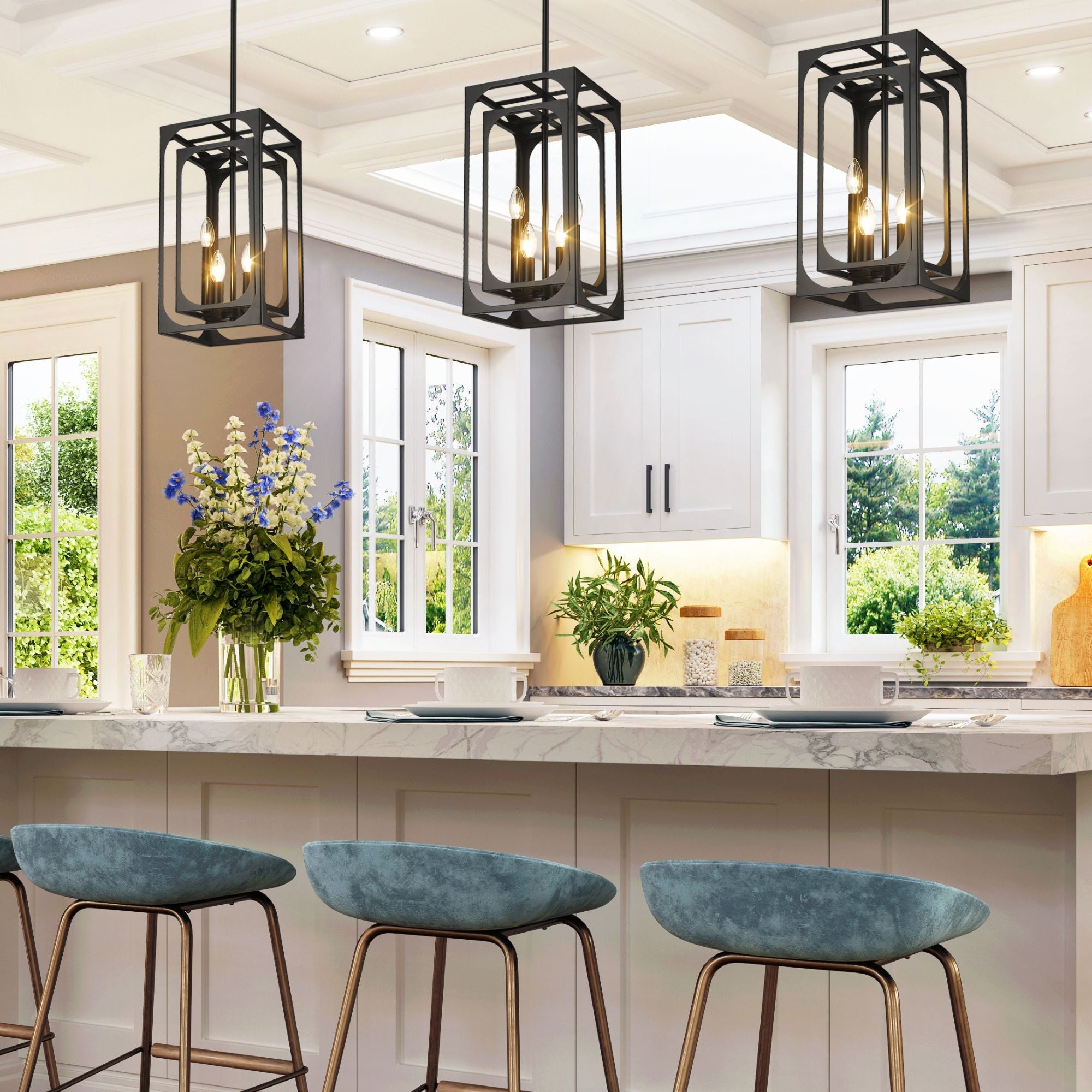 Easton 4 Light Chandelier Matte Black