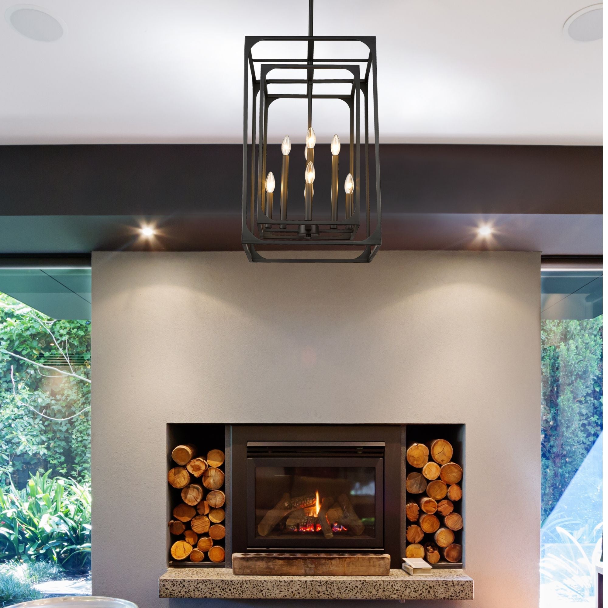 Easton 8 Light Chandelier Matte Black