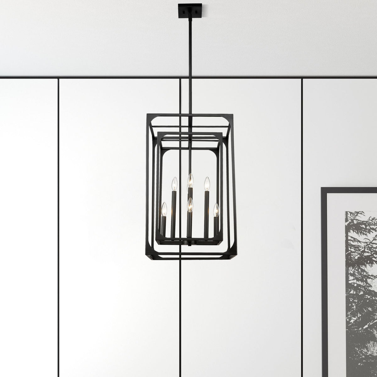 Easton 8 Light Chandelier Matte Black