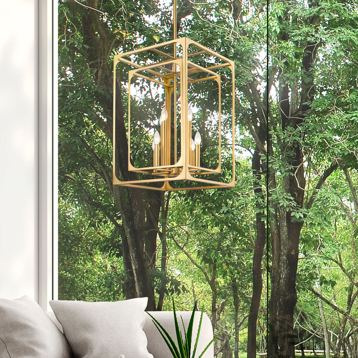 Easton 8 Light Chandelier Rubbed Brass