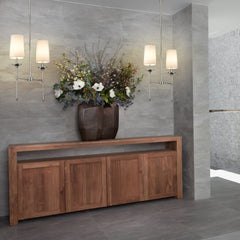 Emily 2 Light Linear Chandelier Polished Nickel
