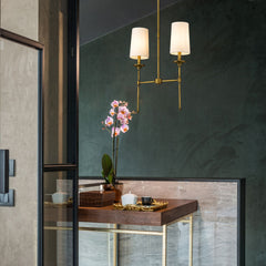 Emily 2 Light Linear Chandelier Rubbed Brass