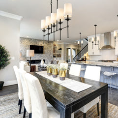 Emily 5 Light Linear Chandelier Matte Black
