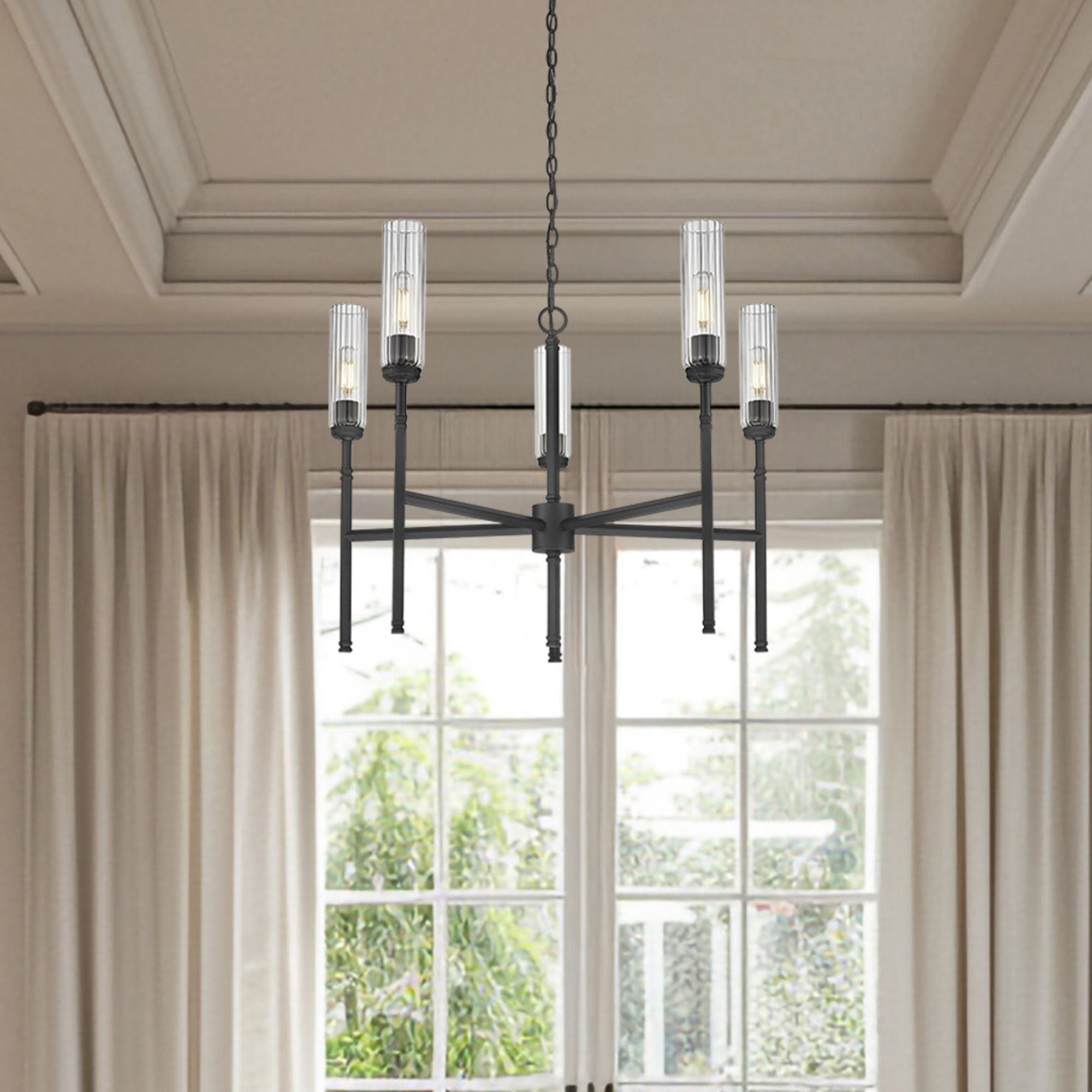 Esme 5 Light Chandelier Matte Black